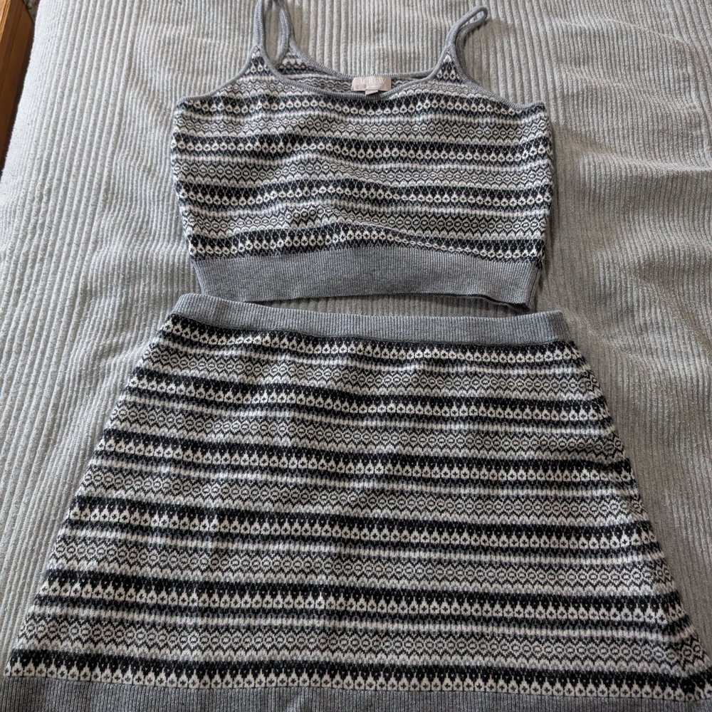 J. Crew Black and Gray Patterned Mini Skirt - Picture 4 of 4